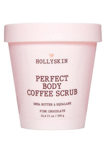 Скраб для ідеально гладкої шкіри з маслом ши та скваланом Perfect Body Coffee Scrub Pink Chocolate, 300 г Hollyskin (257130360)
