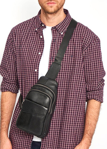 Мужской кожаный рюкзак Keizer 3316 черный на плечо HandyCover (260427616)