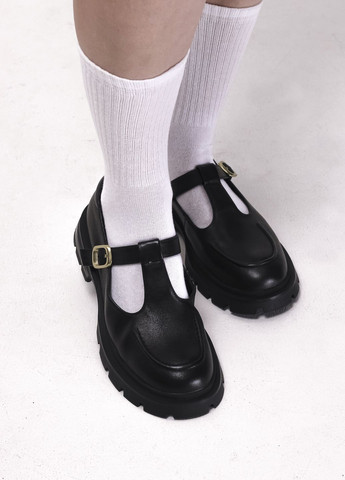 Туфли женские классические черные кожаные Berkonty
