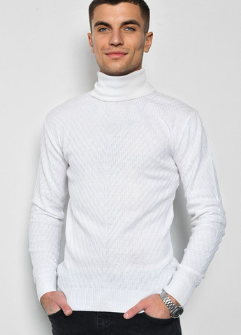 Белый демисезонный гольф мужской белого цвета пуловер Let's Shop