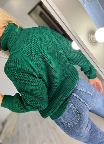 Темно-зеленый свитер соня с горлом теино-зеленый You Best