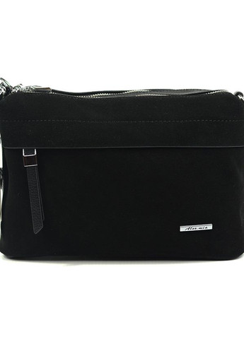 Маленькая черная молодежная замшевая сумка клатч на плечо No Brand (275335129)
