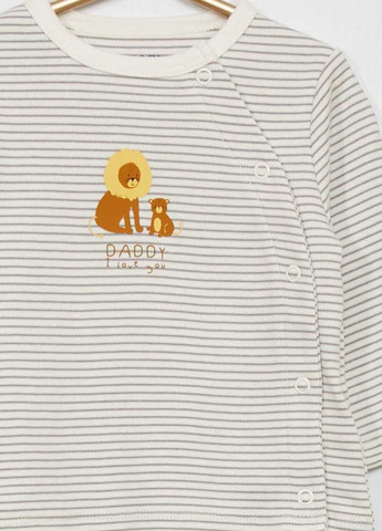 Белая всесезон пижама (комплект),белий-мятний с принтом, Kiabi