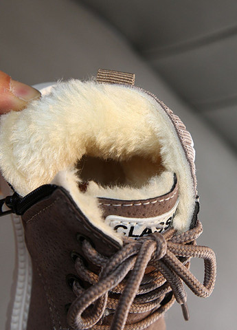 Осенние ботинки с эко набука детские зимние No Brand со шнуровкой