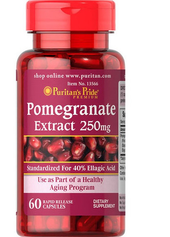Puritan's Pride Pomegranate Extract 250 mg 60 Caps Puritans Pride (258499310)
