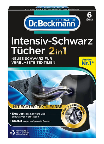 Салфетки для черного 2в1 Black & Fiber Refresh 6 шт Dr. Beckmann (268037249)