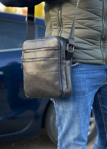 Чоловіча сумка барсетка через плече натуральна шкіра Detroit No Brand (258653129)