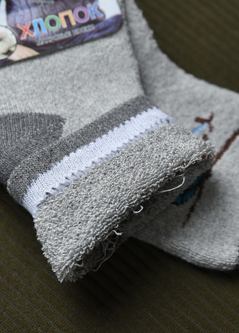 Шкарпетки дитячі махрові для хлопчика світло-сірого кольору Let's Shop (269387578)