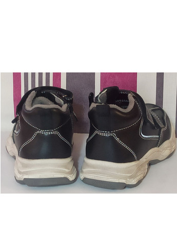 Черные повседневные осенние детские демисезонные ботинки для мальчика утепленные на флисе 5975 р.27-17,5см 29-18,5см Weestep