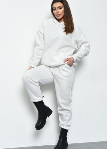 Спортивный костюм женский на флисе белого цвета Let's Shop (275094867)