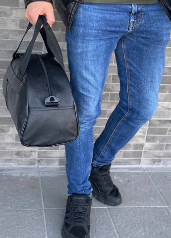 Спортивная черная сумка средння эко кожа мужская женская Wallaby (258662342)