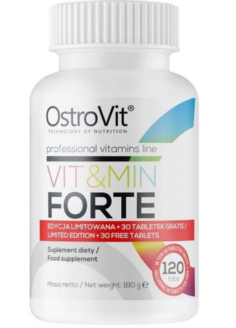 Витаминно-минеральный комплекс Vit&Min FORTE 120tabs Ostrovit (258566382)