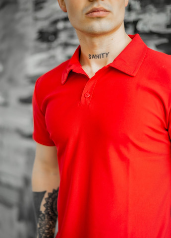 Красная футболка-мужское поло для мужчин No Brand