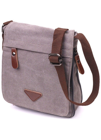 Практична вертикальна чоловіча сумка з текстилю 21266 Сіра Vintage (258286231)