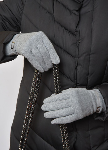 Перчатки женские на меху серого цвета размер 6 Let's Shop (263278163)