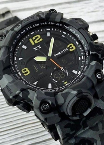 Наручные мужские спортивные часы с подсветкой таймером будильником 55х52х17 мм (475945-Prob) Серый камуфляж Unbranded (275068614)