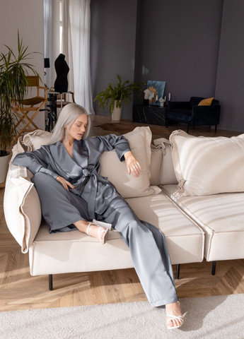 Сіра костюм в піжамному стилі "estelle" сірий р.m/l 405861 New Trend