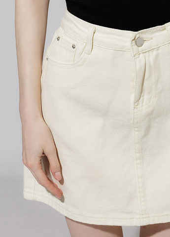 Жіноча джинсова спідниця колір молочний ЦБ-00216899 No Brand (259498501)