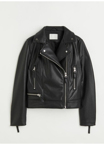 Черная демисезонная женская байкерская куртка н&м (56054) xs черная H&M