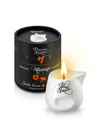 Масажна свічка Poppy (80 мл) подарункова упаковка, керамічний посуд Plaisirs Secrets (277235169)