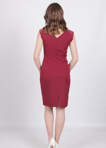 Бордовое платье женское 311 однотонный креп бордовое Актуаль