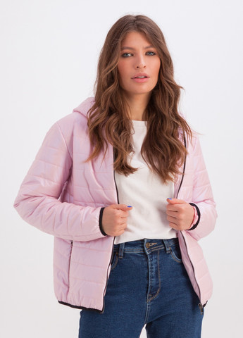 Розовая демисезонная куртка трейси с капюшоном розовый Emass