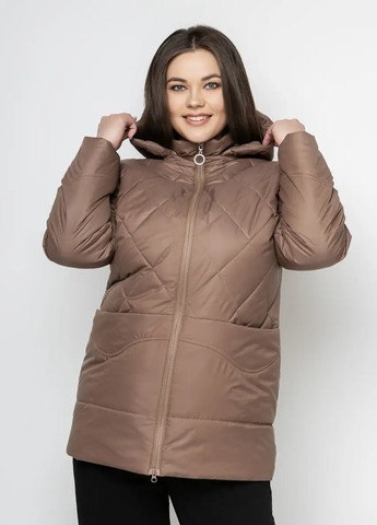 Темно-бежева демісезонна жіноча куртка DIMODA Жіноча куртка від українського виробника