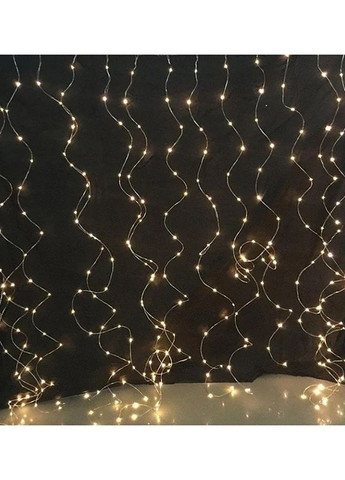 Светодиодная гирлянда штора Капли росы на 200 светодиодов электрическая 3*2 м Белый теплый Led (274376667)