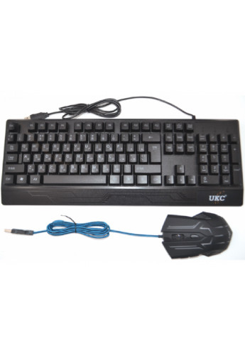 Комплект набір провідна комп'ютерна домашня офісна клавіатура та миша з підсвічуванням (473846-Prob) Unbranded (256666394)