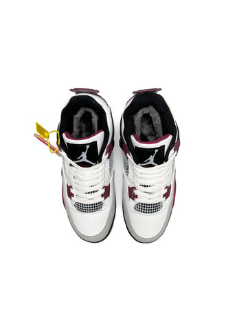Белые зимние кроссовки мужские, вьетнам Nike Air Jordan 4 Retro “ PSG Paris Saint Germain “ Fur