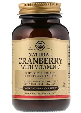 Natural Cranberry, with Vitamin C 60 Veg Caps Solgar (256720437)