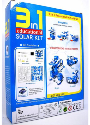 Робот конструктор на солнечных батареях 3 различные модификации боевых роботов Solar Robot 3 в 1 No Brand (259906545)