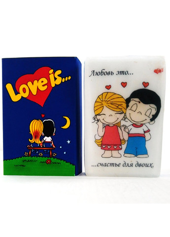 Мило ручної роботи в коробочці "Love is" синє 100 г Bila Lileya (259776968)