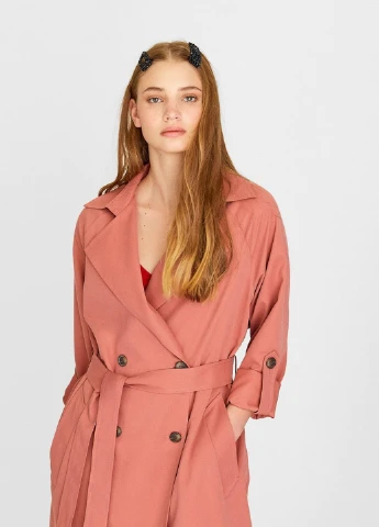Тренч,темно-рожевий, Stradivarius (258393460)