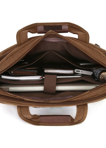 Чоловіча текстильна сумка коричнева для ноутбука 20183 Vintage (263360622)