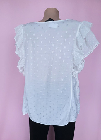 Белая блузка женская однотонная в горошек F&F