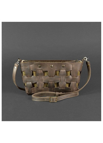 Шкіряна плетена жіноча сумка Пазл S бордова Krast BN-BAG-31-VIN BlankNote (277977883)