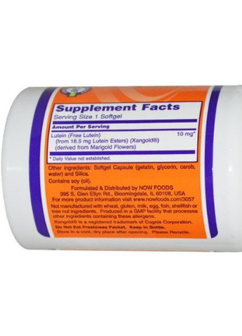 Lutein 10 mg 120 Softgels Now Foods (256724008)