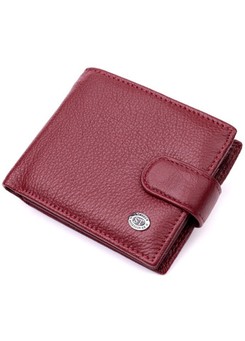 Стильне жіноче портмоне з блоком для карт з натуральної шкіри 19472 Бордовий st leather (277980590)