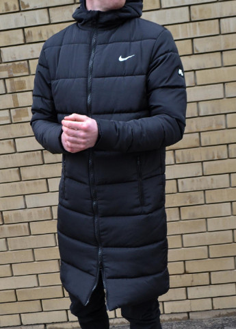 Черная зимняя удлиненная зимняя куртка (копия) No Brand