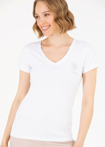 Белая футболка u.s.polo assn женская U.S. Polo Assn.
