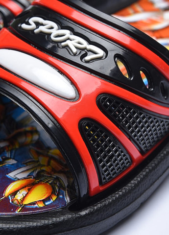 Шлепки детские черно-красного цвета с надписью Let's Shop (257972764)