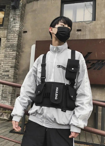 Нагрудная сумка HGUL+BAG бронежилет 6410 черная No Brand (258564751)