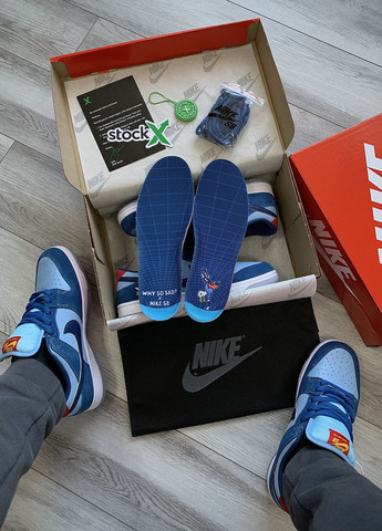 Синие демисезонные кроссовки мужские low pro why so sad, вьетнам Nike SB Dunk