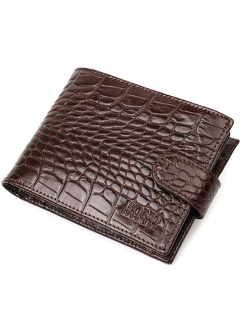 Функциональный небольшой бумажник для мужчин из натуральной кожи с тиснением под крокодила 21998 Коричневый Bond (262158000)