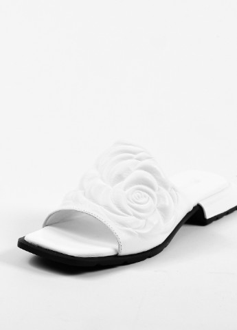 Шльопанці жіночі білі шкіра троянди Guero (257041990)