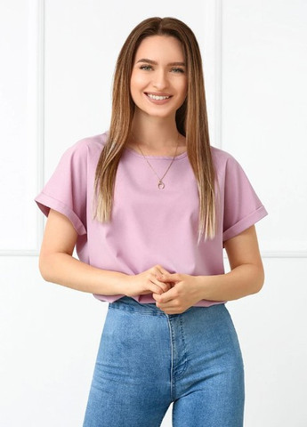 Розово-лиловая летняя летняя блузка-футболка Fashion Girl Moment