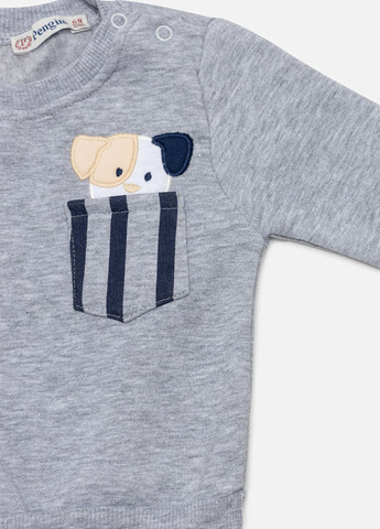 Pengim свитшот для мальчика цвет серый цб-00231865 серый футер