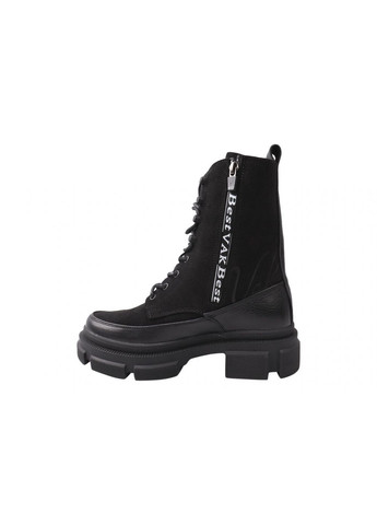 ботинки женские из натуральной замши, на платформе, черные, украина Best Vak