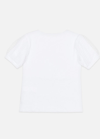 Белая летняя футболка короткий рукав для девочки цвет белый цб-00224600 BREEZE GIRLS-BOYS